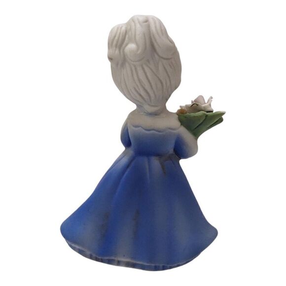 Vintage Lefton May Birthday Angel Figurine Flower Porcelain 4.25"‎ X 3” Japan - Picture 2 of 4
